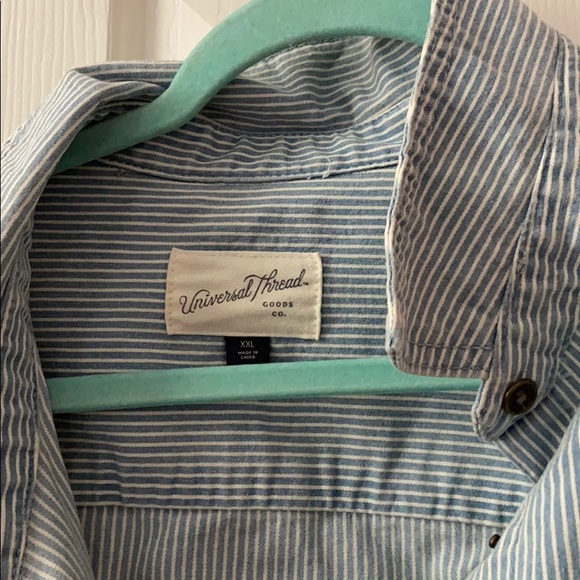 Plus Size Blue and White Striped Jacket - Picture 4 of 8